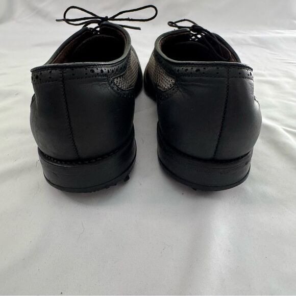 Allen Edmonds Men Black Mesh Honors Collection Double Eagle Golf Shoes Size 9.5